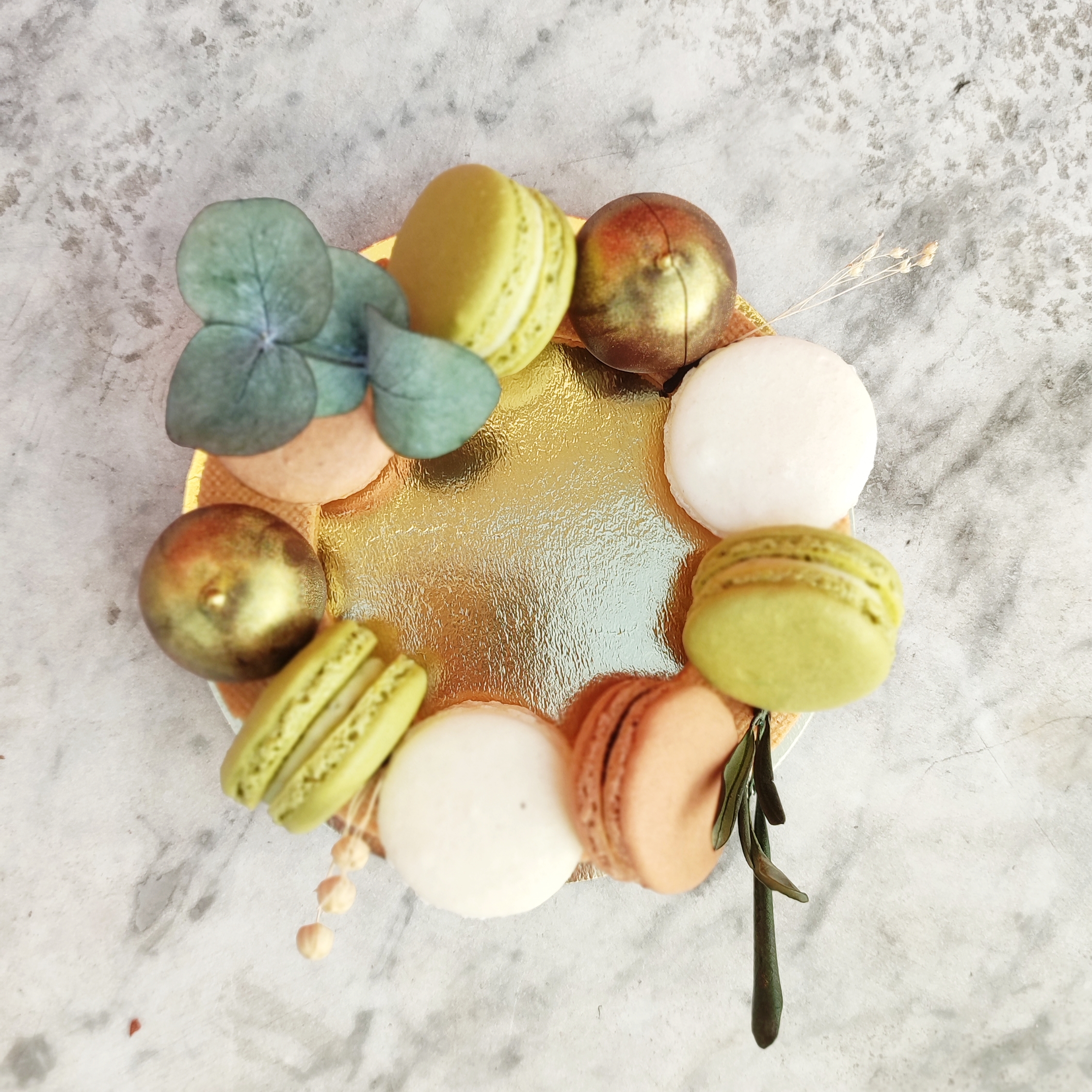 Valentinstag Macaronkranz mit persönlichem Text